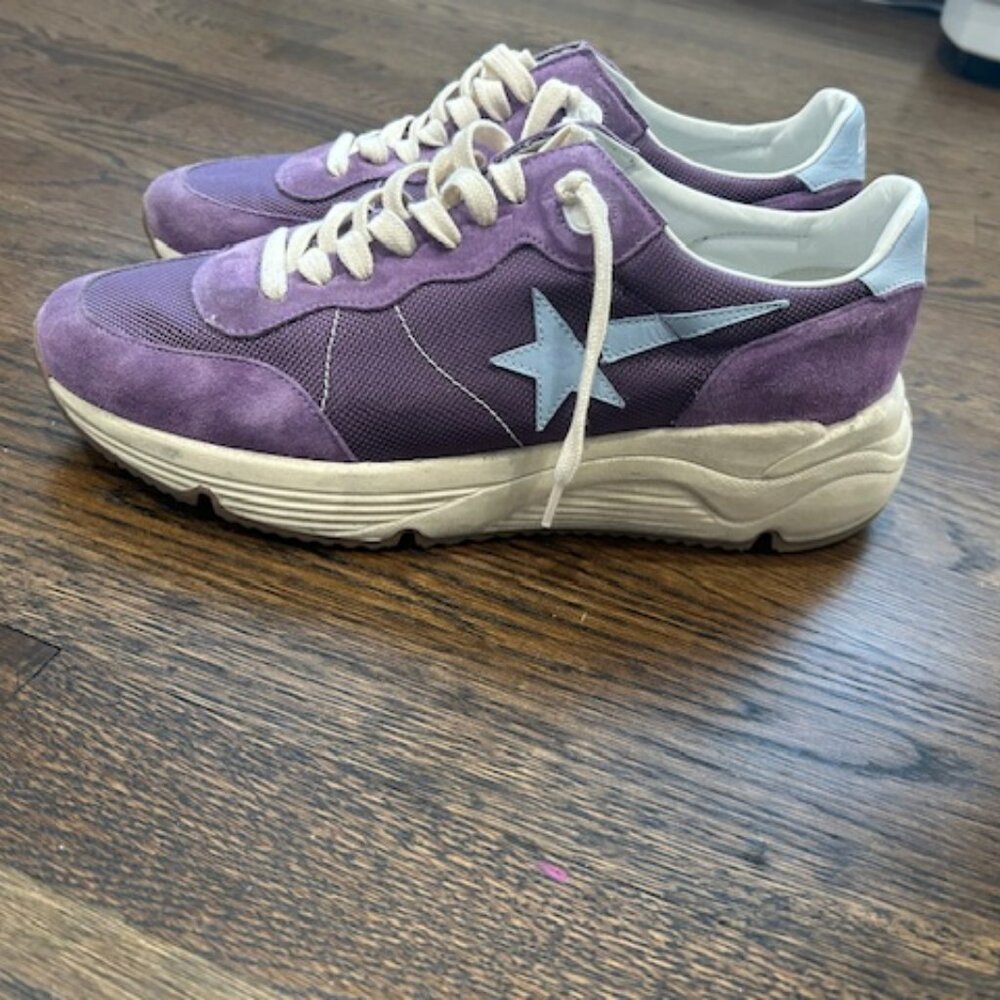 Golden Goose Running Sole Purple Suede Sneakers